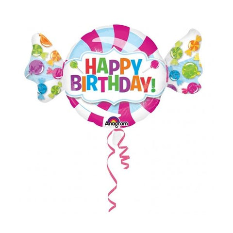 Singelballong Karamell Happy Birthday - Ballongbud.seSingelballong