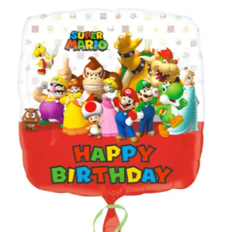 Heliumballong Super Mario Happy birthday