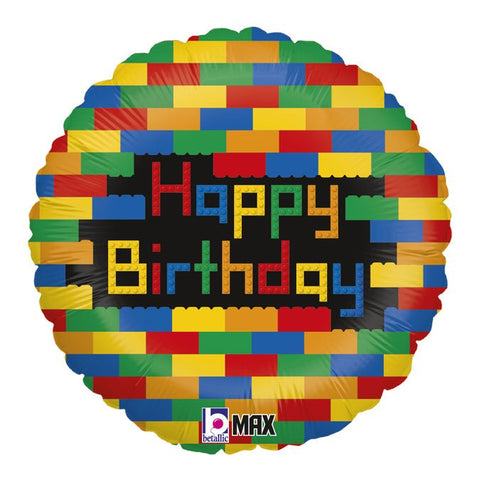 Heliumballong Happy bday blocks - Ballongbud.seByggare