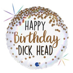 Heliumballong Happy Bday Dick head - Ballongbud.seByggare