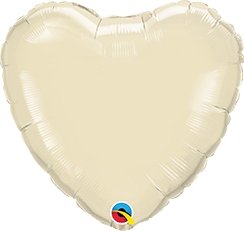 Heliumballong Hjärta Elfenben - Ballongbud.seByggare