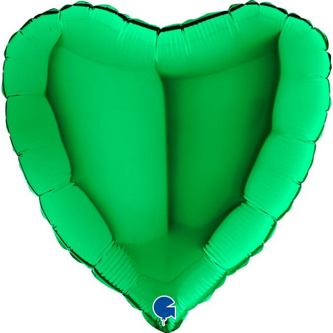 Heliumballong Hjärta Grön - Ballongbud.seByggare
