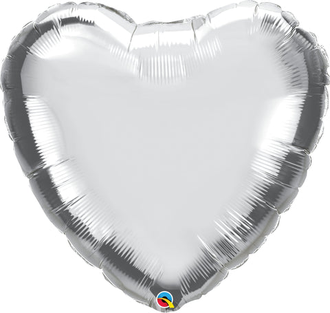 Heliumballong Hjärta Silver - Ballongbud.seByggare