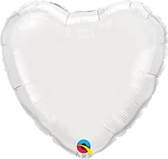 Heliumballong Hjärta Vit - Ballongbud.seByggare
