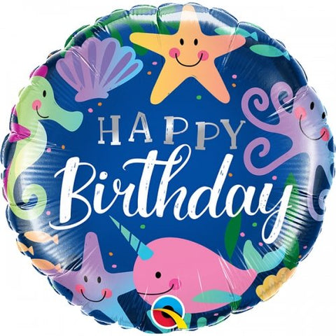 Heliumballong Mermaid Happy Birthday - Ballongbud.seByggare