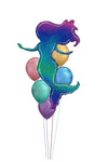 Heliumbukett Glitter Holographic Mermaid - Ballongbud.seHeliumbukett