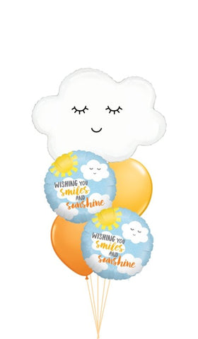 Heliumbukett - Smiles & Sunshine - Ballongbud.seHeliumbukett