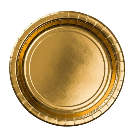Papperstallrik 8 st guld - Ballongbud.se