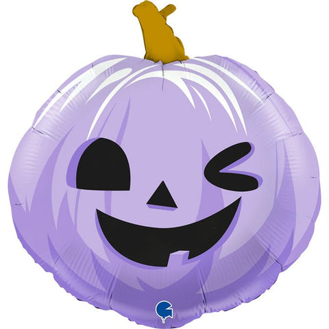 Singelballong- Halloweenpumpa ljuslila - Ballongbud.seSingelballong