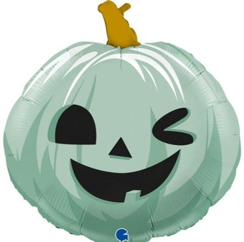 Singelballong- Halloweenpumpa mintgrön - Ballongbud.seSingelballong