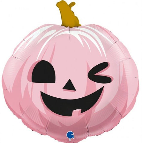 Singelballong- Halloweenpumpa rosa - Ballongbud.seSingelballong