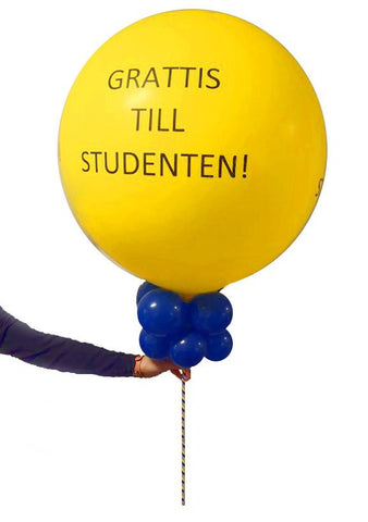 Utspringsballong Grattis till studenten - Ballongbud.sestudent